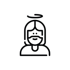 Jesus, God Icon Logo Illustration Vector Isolated. Christ and Easter Icon-Set. Suitable for Web Design, Logo, App, and UI. Editable Stroke and Pixel Perfect. EPS 10.