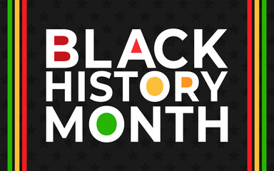 Black History Month banner. Vector illustration of design template for national holiday poster or card. Annual celebration in february in USA and Canada, october in UK