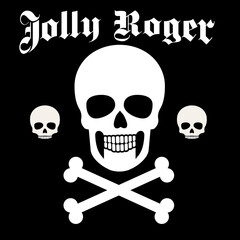 Fototapeta premium pirate sign with skull and bones- Jolly Roger, grunge vintage design t shirts 