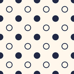 Abstract geometric retro seamless polka dot on beige background . Vector pattern