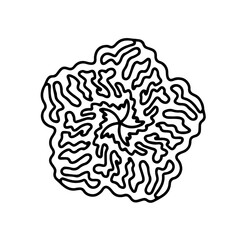 Snowflake. Mandala flower icon. Line style. Vector illustration