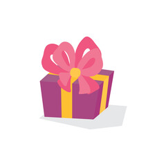 Surprise gift, surprise gift box, birthday celebration, special gift bag, loyalty reward, miracle gift vector icon, flat illustration