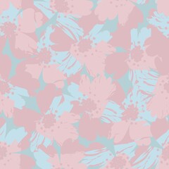Pink Floral Brush strokes Seamless Pattern Background