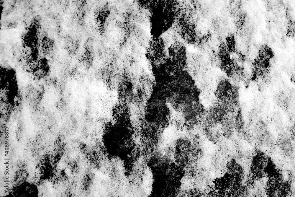Poster snow isolated on black background. winter elements for design