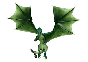 Fototapeta premium 3D Rendering Fairy Tale Dragon on White