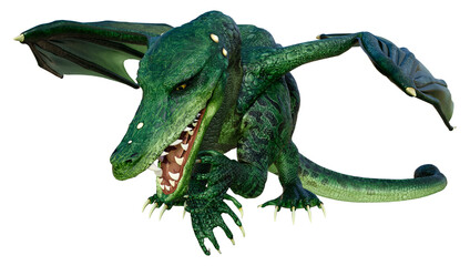Fototapeta premium 3D Rendering Fairy Tale Dragon on White