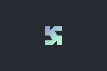 Minimal Modern Abstract Letter S Dark Background Logo Template