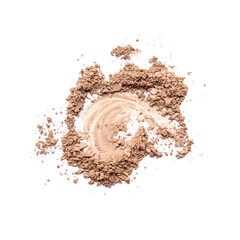 Crushed eyeshadows on white background