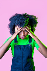 Afro american female isolated suffering violence