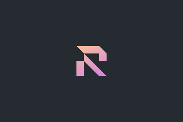 Minimal Modern Abstract Letter R Dark Background Logo Template
