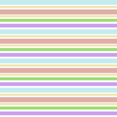 Vector seamless abstract pattern with hirizontal multicolored stripes in pink, blue, green, yellow colors for textile, decor, wrapping paper