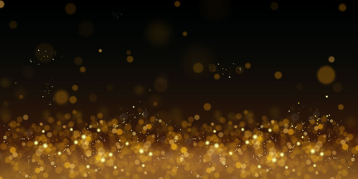 Glittering particles of fairy dust. Magic concept.
Abstract festive background. Christmas background. Space background.
