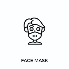 face mask icon vector. medical mask sign symbol for modern design. Vector illustration	
