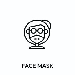 face mask icon vector. medical mask sign symbol for modern design. Vector illustration	