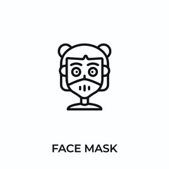 face mask icon vector. medical mask sign symbol for modern design. Vector illustration	
