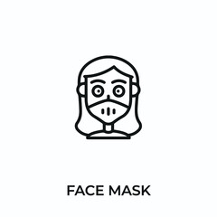 face mask icon vector. medical mask sign symbol for modern design. Vector illustration	