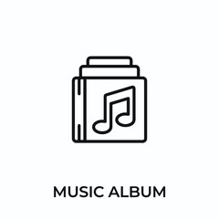 music album icon vector. music album sign symbol for modern design. Vector illustration	