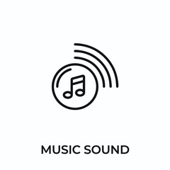 music sound icon vector. music sound sign symbol for modern design. Vector illustration	