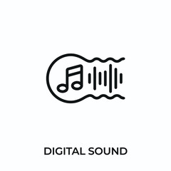 digital sound icon vector. sound wave sign symbol for modern design. Vector illustration	