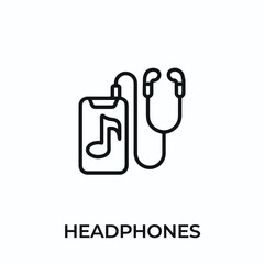 headphones icon vector. music sign symbol for modern design. Vector illustration	