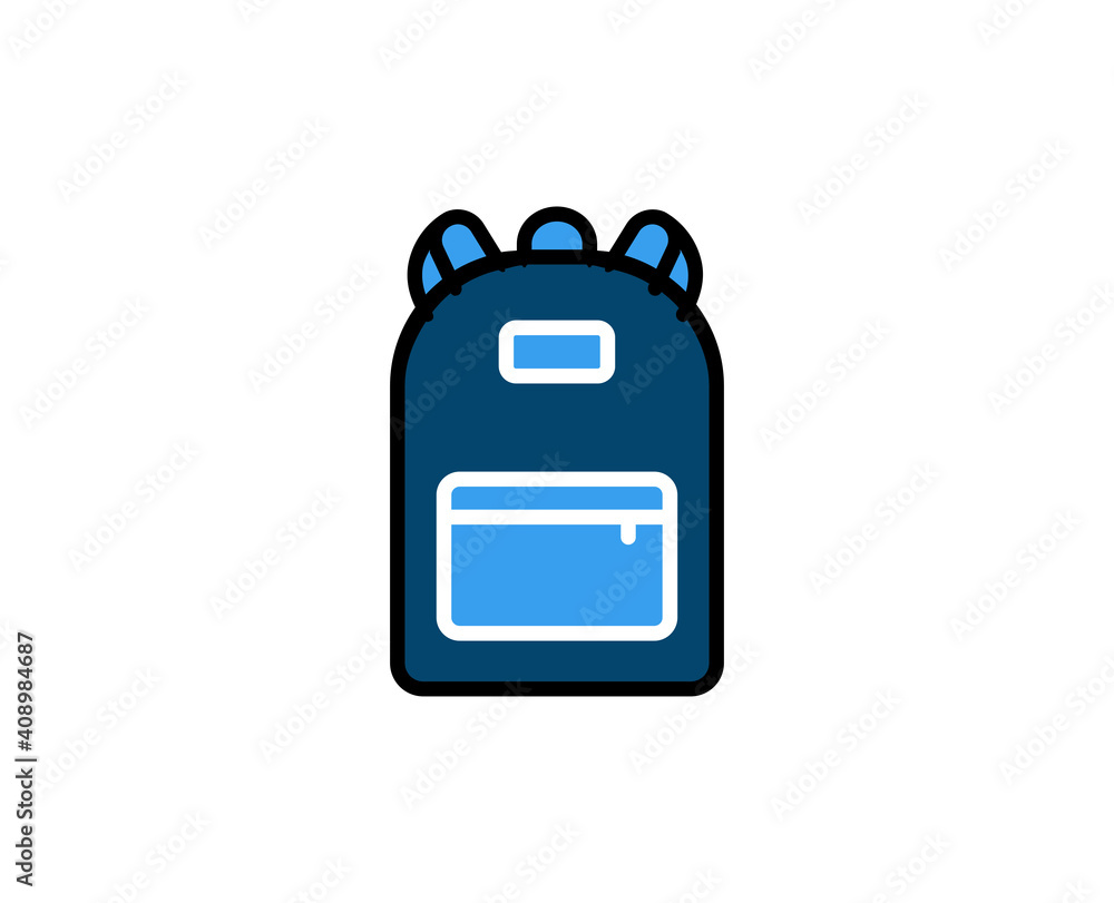 Poster school backpack line icon. high quality outline symbol for web design or mobile app. thin line sign 