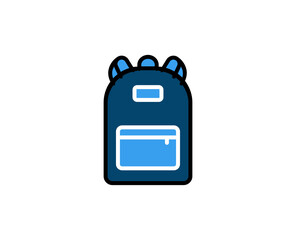 School backpack line icon. High quality outline symbol for web design or mobile app. Thin line sign for design logo. Color outline pictogram on white background
