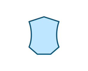 Line Shield icon isolated on white background. Outline symbol for website design, mobile application, ui. Electronics pictogram. Vector illustration, editorial stroсk. 