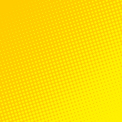 Pop Art. Background with dots. Yellow comic background. Cartoon funny retro pattern. Vector illustration