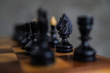 Chess table with figures on board