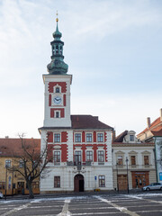 Fototapeta premium Historical Town Hall on T.G. Masaryk square in Slany town