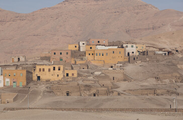 Old village of Luxor at the river Nile in Egypt 