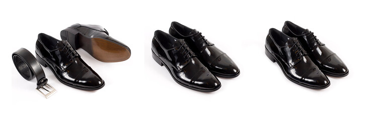 Pair of male shoes isolated on the white