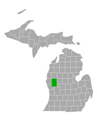 Fototapeta premium Karte von Newaygo in Michigan