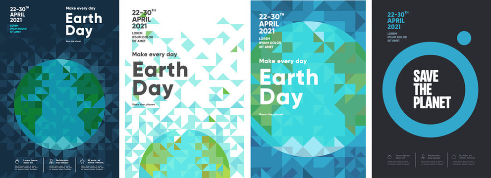 Earth Day. International Mother Earth Day. Environmental problems and environmental protection. Vector illustration. Set of vector illustrations