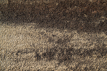 Surface of mixed soil with sand after rain.