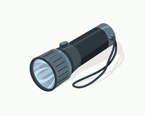 Flashlight icon vector design. Equipment mount hiking and camping