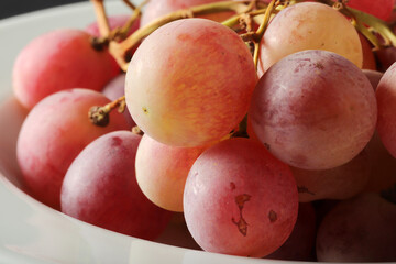 fresh grapes in the plate
