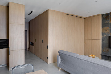 Fototapeta na wymiar living room, guest room in a modern apartment, modern design of the living room