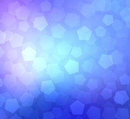 Obraz premium Fantasy pentagonal blue background abstract grphic.