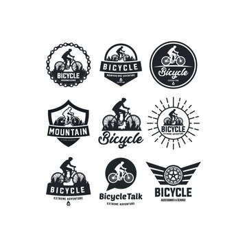 Bicycle Service logo design collection set logos bike shop 