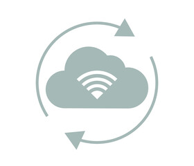 Cloud technology Illustration of isolated symbol.
