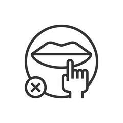 Do Not Touch Mouth Icon vector illustration