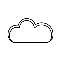 Cloud drive storage or cumulus cloud line art icon on white background EPS 10