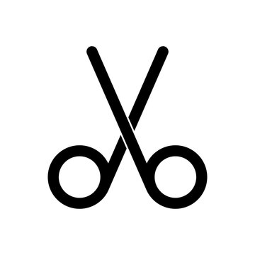 Schere - Icon, Symbol, Piktogramm - Fläche - schwarz 
