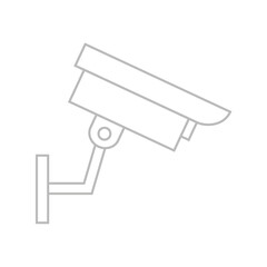 Überwachungskamera Videokamera - Icon, Symbol, Piktogramm - Kontur - grau 
