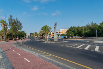 Lanzarote, Spain, January 23, 2020: Photograph of the streets of the city of Arrecife on the island of Lanzarote