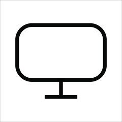 Computer monitor screen flat icon on white background for apps and websites