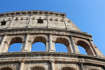 Italian city. Ancient architecture, sculpture. The national colors.