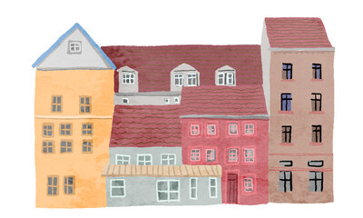 Naklejka premium hand drown illustration of european house