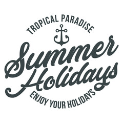 Summer emblem vector. Summer holidays labels.